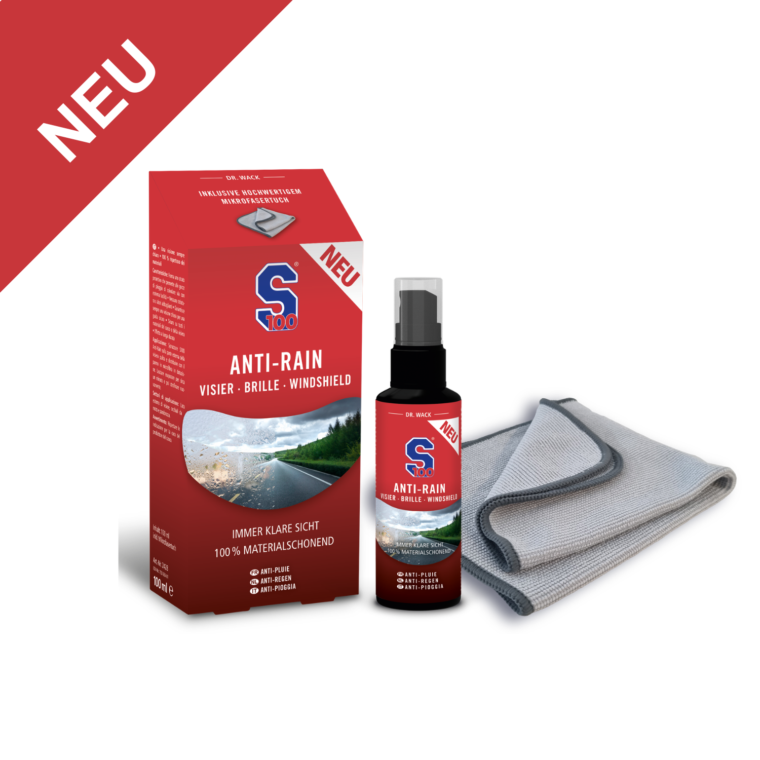 s100-helm-anti-rain-visier-spray-100-ml-mit-tuch image 1